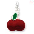 Sterling Silver Enameled Cherry Charm