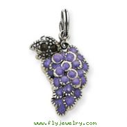 Sterling Silver Enameled Purple Grape Charm