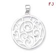 Sterling Silver Fancy Round Pendant