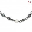 Sterling Silver Freshwater Cultured Black & White Pearl Necklace