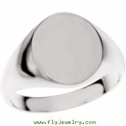 Sterling Silver Gents Solid Oval Signet Ring W