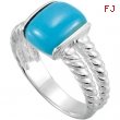 Sterling Silver Genuine Chinese Turquoise Ring