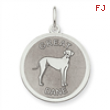 Sterling Silver Great Dane Disc Charm