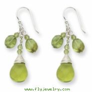Sterling Silver Green Crystal/Peridot Earrings