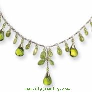 Sterling Silver Green Crystal/Peridot Necklace chain