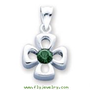 Sterling Silver Green Synthetic Stone Charm