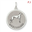 Sterling Silver Greyhound Disc Charm