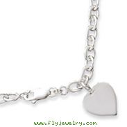 Sterling Silver Heart Charm Necklace