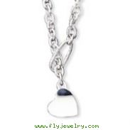 Sterling Silver Heart Fancy Link Necklace