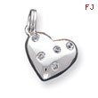 Sterling Silver Heart With CZ Charm