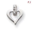 Sterling Silver Heart With Diamond Earrings