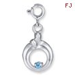 Sterling Silver Hearts of Promise Created December Blue Zircon Birthstone Charm
