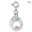 Sterling Silver Hearts of Promise October Pink Cubic Zirconia Birthstone Charm