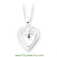 Sterling Silver Hearts With Dove Necklace