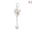 Sterling Silver Howlite, Crystal, Freshwater Cultured White Pearl Earrings