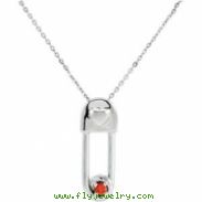 Sterling Silver January & Safe In My Love Pendant And Chain With Packaging