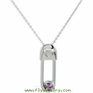 Sterling Silver June & Safe In My Love Pendant And Chain With Packaging