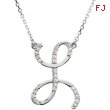 Sterling Silver L Diamond Necklace