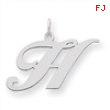 Sterling Silver Large Fancy Script Initial H Charm