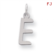 Sterling Silver Large Slanted Block Initial E Charm