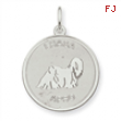 Sterling Silver Lhasa Apso Disc Charm