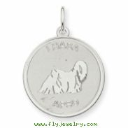 Sterling Silver Lhasa Apso Disc Charm