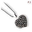 Sterling Silver Marcasite Heart Locket With Chain