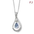 Sterling Silver March Cubic Zirconia Stone Never Forget Tear 18