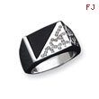 Sterling Silver Men's CZ And Onyx Ring