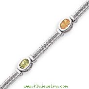Sterling Silver Multi-Color Semi-Precious Bracelet