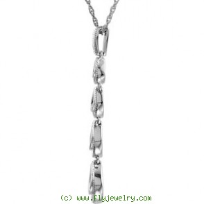 Sterling Silver NECKLACE COMPLETE WITH STONES CUBIC ZIRCONIA 18.00 INCH Polished NONE