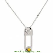 Sterling Silver November & Safe In My Love Pendant And Chain With Packaging