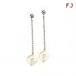 Sterling Silver Pair 09.00- Freshwater Cultured White Circle Pearl Earrings