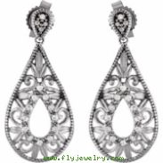 Sterling Silver Pair Diamond Earrings