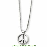 Sterling Silver Peace Sign Charm on 16" Chain Necklace chain