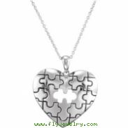 Sterling Silver Piece Fo My Heart Necklace With Card & Box