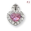 Sterling Silver Pink And Clear CZ Heart Pendant