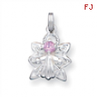 Sterling Silver Pink CZ Angel Charm