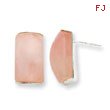Sterling Silver Pink Quartz Post Earrings