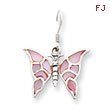 Sterling Silver Pink Shell Butterfly Earrings