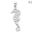 Sterling Silver Polished & Textured Sea Horse Pendant