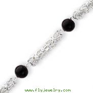 Sterling Silver Polished Onyx Toggle Bracelet