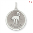 Sterling Silver Poodle Disc Charm