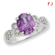 Sterling Silver Purple and Clear CZ Ring