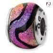 Sterling Silver Purple Dichroic Glass Bead