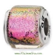 Sterling Silver Purple/Pink/Green Dichroic Glass Bead
