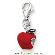 Sterling Silver Red Enameled Apple Charm