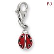 Sterling Silver Red Enameled Lady bug Charm