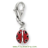 Sterling Silver Red Enameled Lady bug Charm