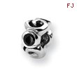 Sterling Silver Reflections Black Cubic Zirconia Bead